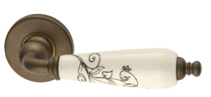 kľučky na dvere Sinfonia antik bronz - porcelán